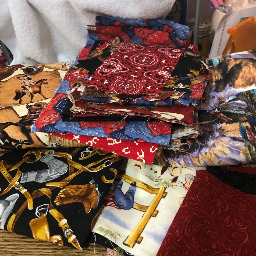 Cowboys and Indians western style quilt shop quality material bundle quilting